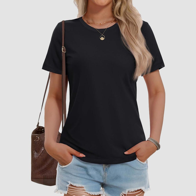 【New In】Women's Cotton Short Sleeve T-Shirt UPF 50+ Casual Summer Tee 10