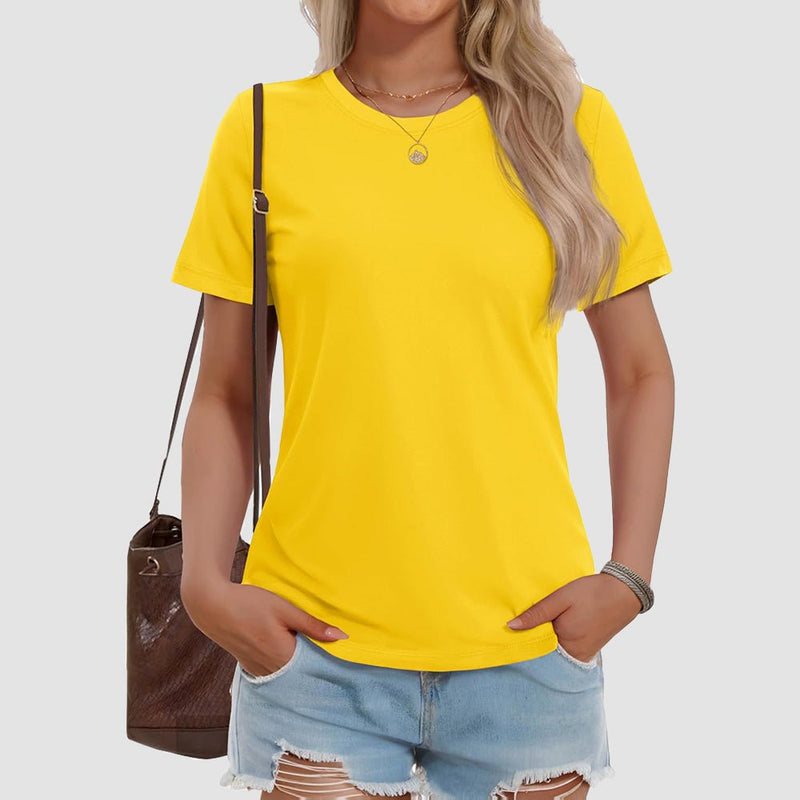 【New In】Women's Cotton Short Sleeve T-Shirt UPF 50+ Casual Summer Tee 4