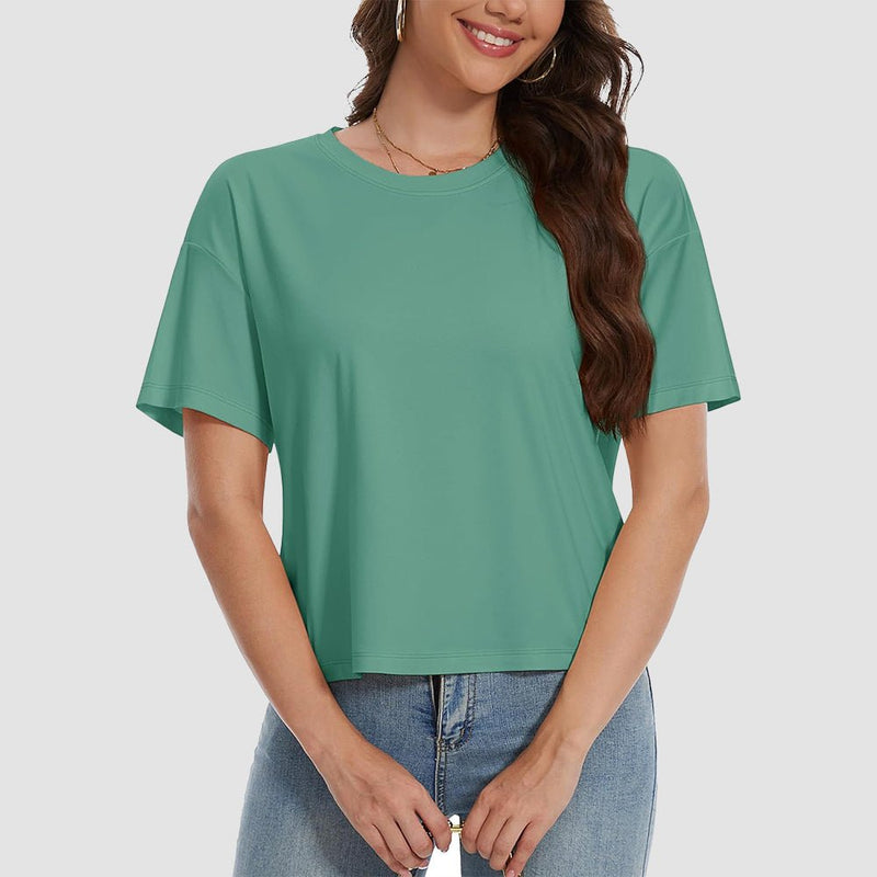 【New In】Women's Cotton UPF 50+ Summer Crop Top T-Shirt 14