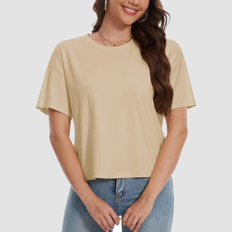 【New In】Women's Cotton UPF 50+ Summer Crop Top T-Shirt 15