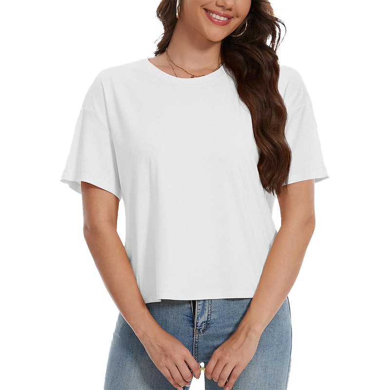 【New In】Women's Cotton UPF 50+ Summer Crop Top T-Shirt 17