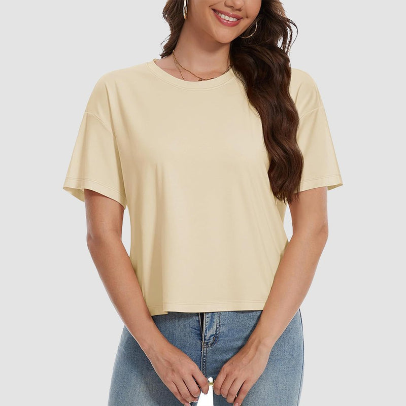 【New In】Women's Cotton UPF 50+ Summer Crop Top T-Shirt 18