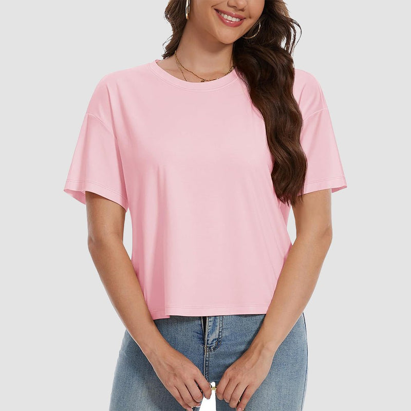 【New In】Women's Cotton UPF 50+ Summer Crop Top T-Shirt 19