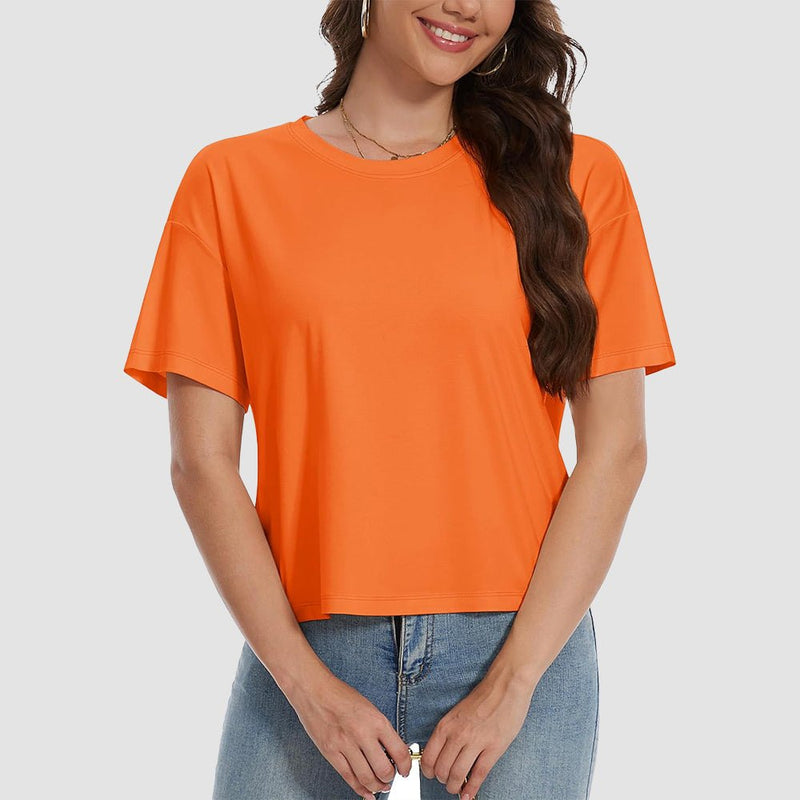 【New In】Women's Cotton UPF 50+ Summer Crop Top T-Shirt 20