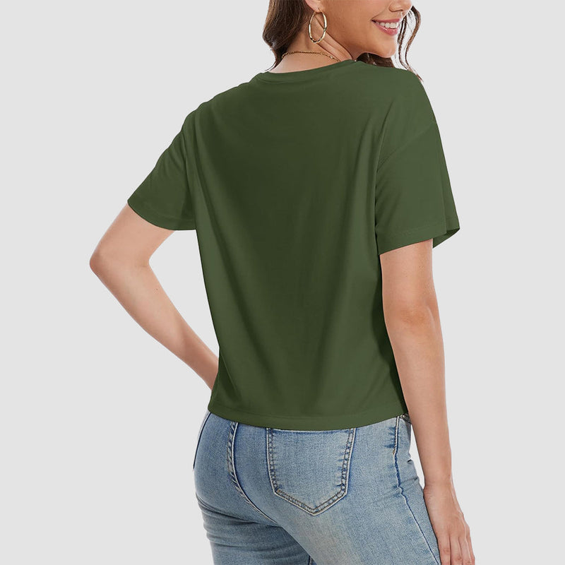 【New In】Women's Cotton UPF 50+ Summer Crop Top T-Shirt 5