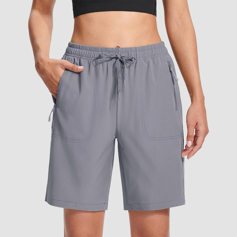 【New In】 Women’s 8 Inch Water‑Resistant Hiking Golf Shorts 3 Zipper Pockets 12