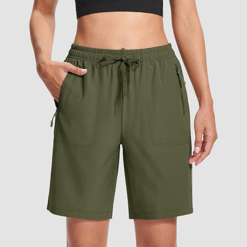 【New In】 Women’s 8 Inch Water‑Resistant Hiking Golf Shorts 3 Zipper Pockets 13