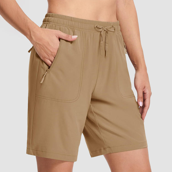 【New In】 Women’s 8 Inch Water‑Resistant Hiking Golf Shorts 3 Zipper Pockets 1