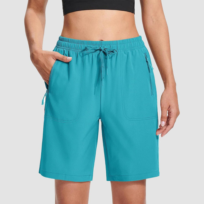 【New In】 Women’s 8 Inch Water‑Resistant Hiking Golf Shorts 3 Zipper Pockets 4