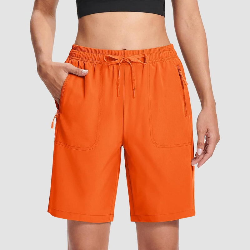 【New In】 Women’s 8 Inch Water‑Resistant Hiking Golf Shorts 3 Zipper Pockets 8