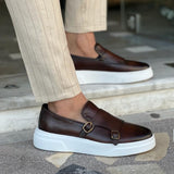 Lorenzo – Leather Slip-On Loafers – Brown