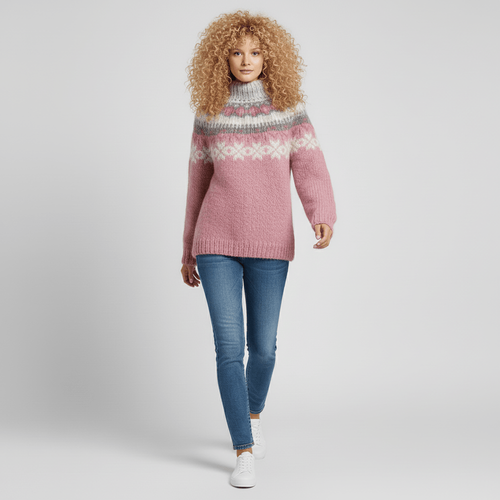 Women's Nordic-Inspired Winter Knit Pullover