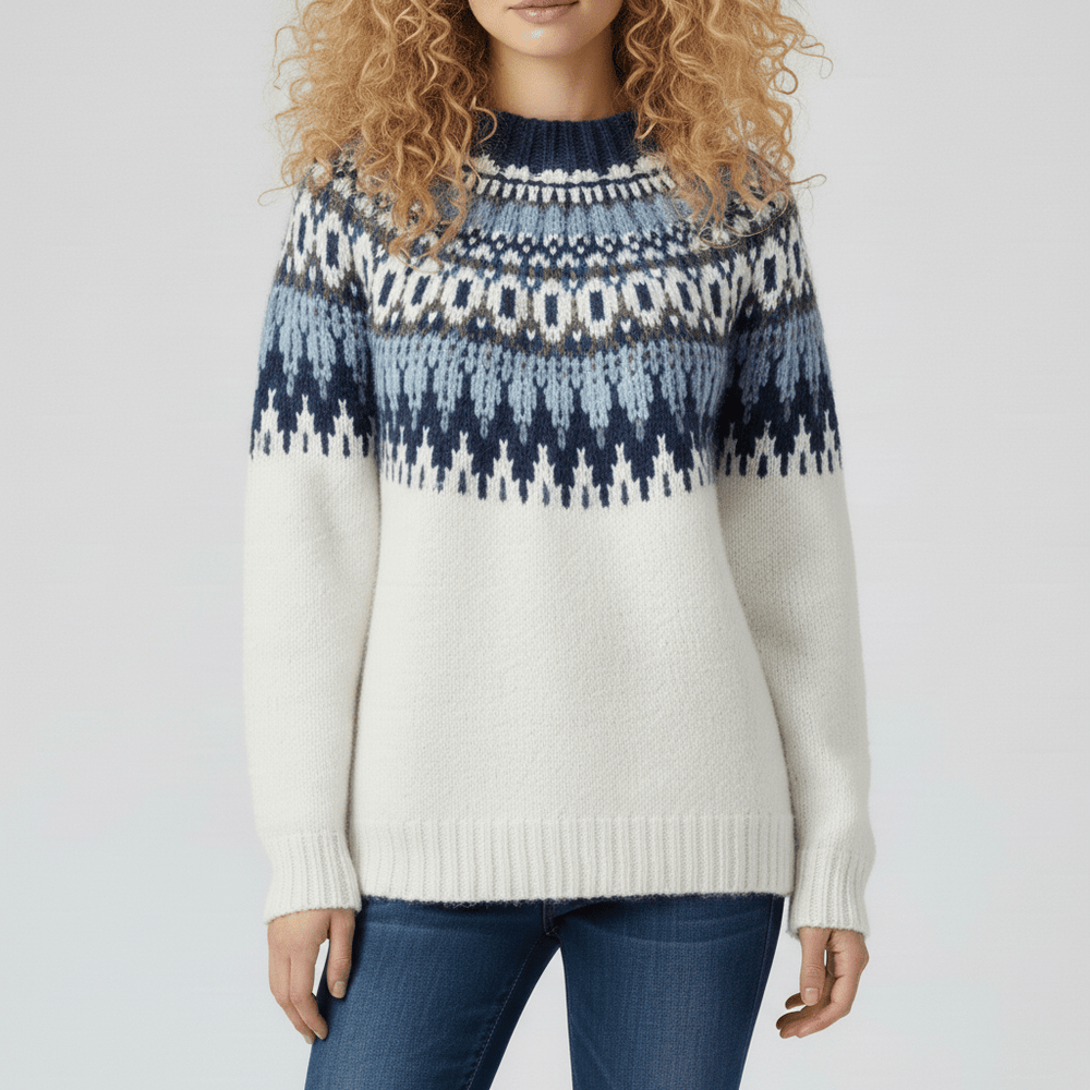 Women's Nordic-Inspired Winter Knit Pullover