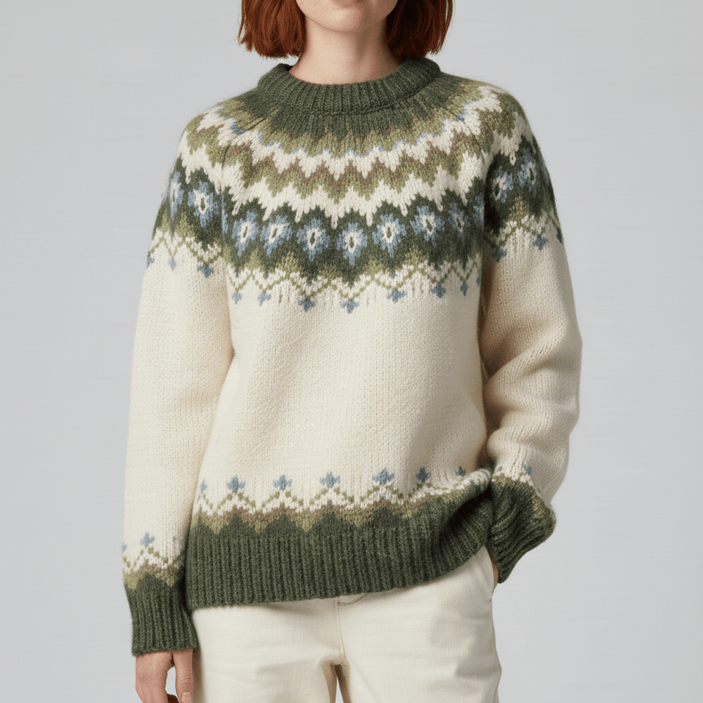 Women's Nordic-Inspired Winter Knit Pullover