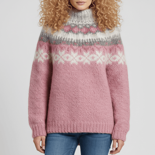 Women's Nordic-Inspired Winter Knit Pullover