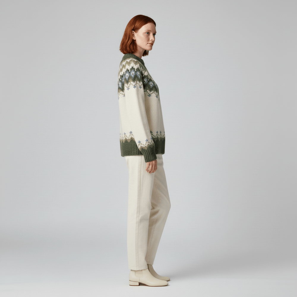 Women's Nordic-Inspired Winter Knit Pullover