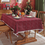 Festive Checkered Christmas Tablecloth – Buffalo Check Holiday Table Cover