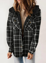 **AMELIA™ Damen Kapuzen-Plaid Flanelljacke – Perfekt für Herbst & Winter, Bequem & Stylisch**