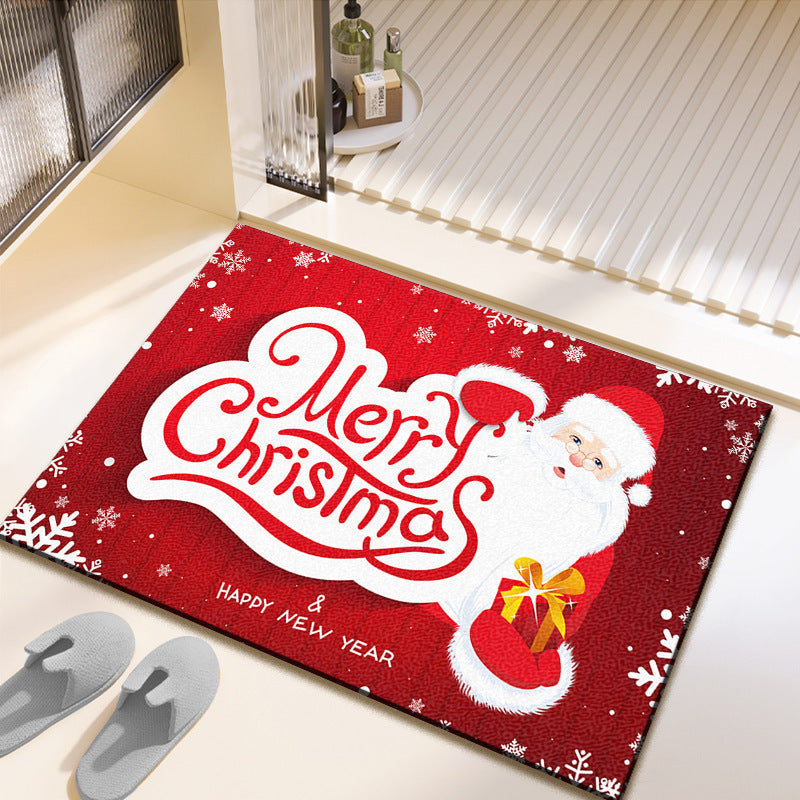 Festive Christmas Bath Mat – Soft Non-Slip Holiday Bathroom Rug