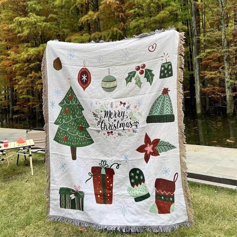 Festive Holiday Throw Blanket – Soft Christmas Sofa Blanket, 51 x 63 in