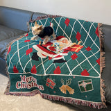 Festive Patterned Christmas Throw Blanket – Santa or Snowman, 51 x 63 in