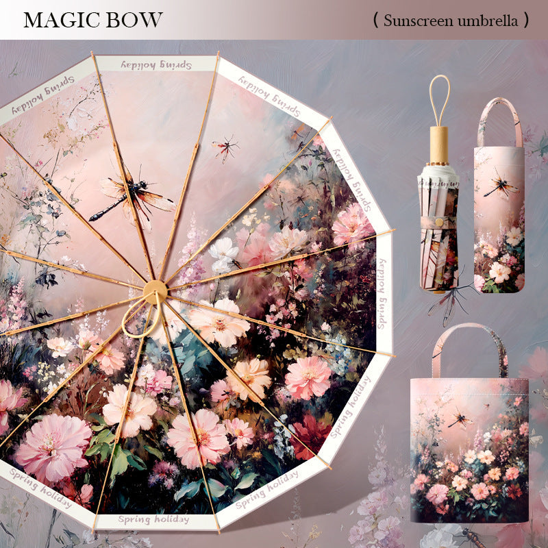 Ladies sun protection umbrella with elegant floral design Kalsten