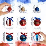 Americana Glitter Christmas Baubles Set of 12 – Red, White and Blue Ornaments