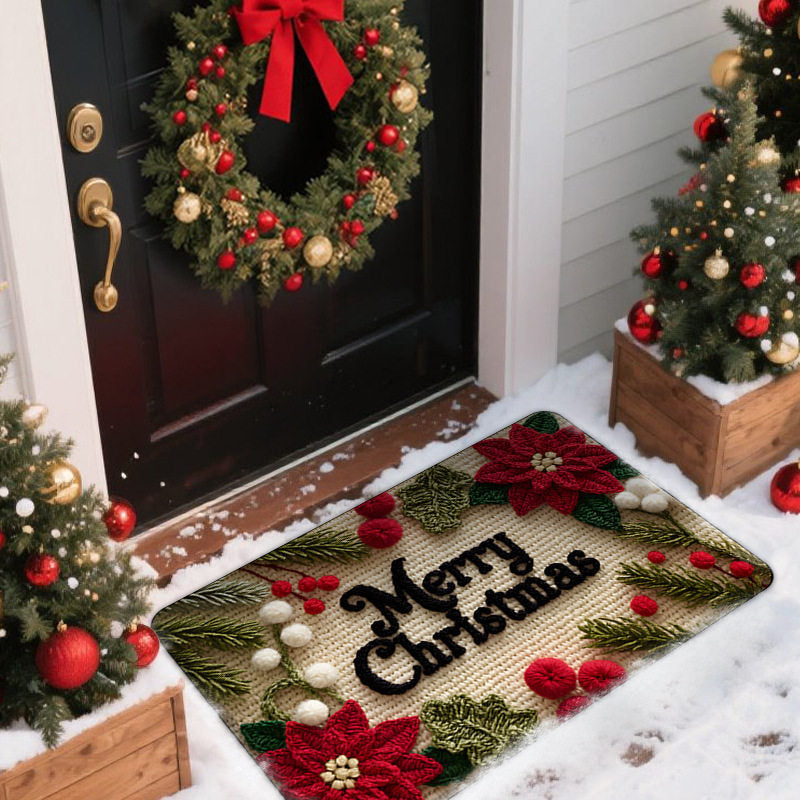 Christmas Door Mat – Snowman, Truck, Red or White Festive Entrance Mat