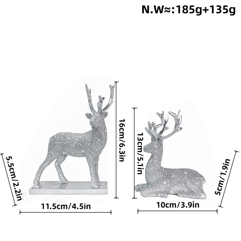 Glittering Reindeer Decorative Figure – Sparkling Christmas Deer