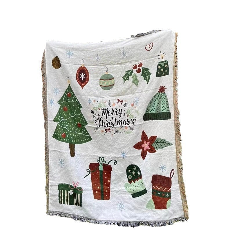 Festive Holiday Throw Blanket – Soft Christmas Sofa Blanket, 51 x 63 in