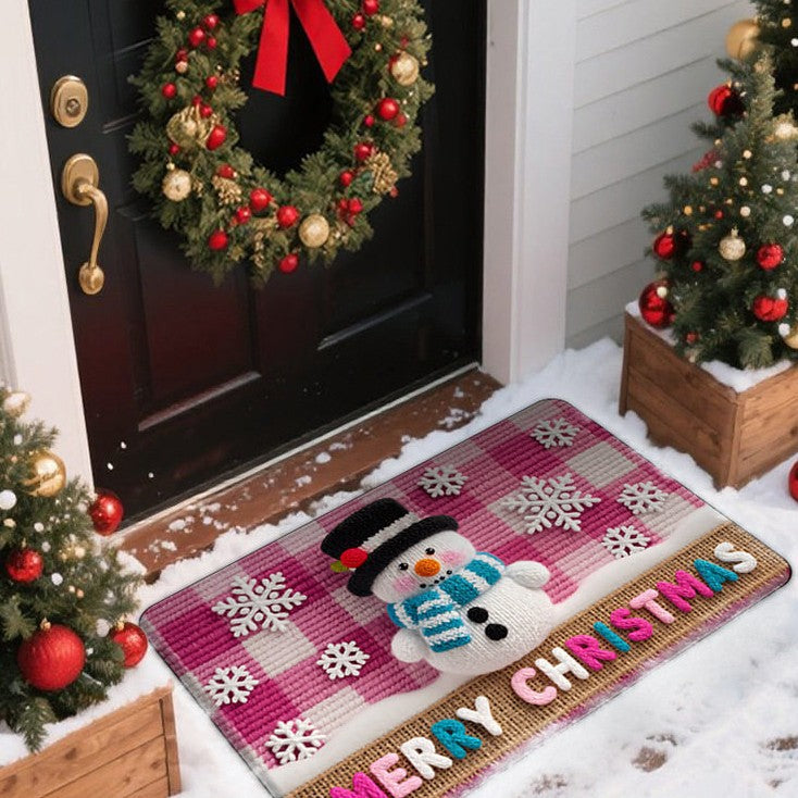 Christmas Door Mat – Snowman, Truck, Red or White Festive Entrance Mat