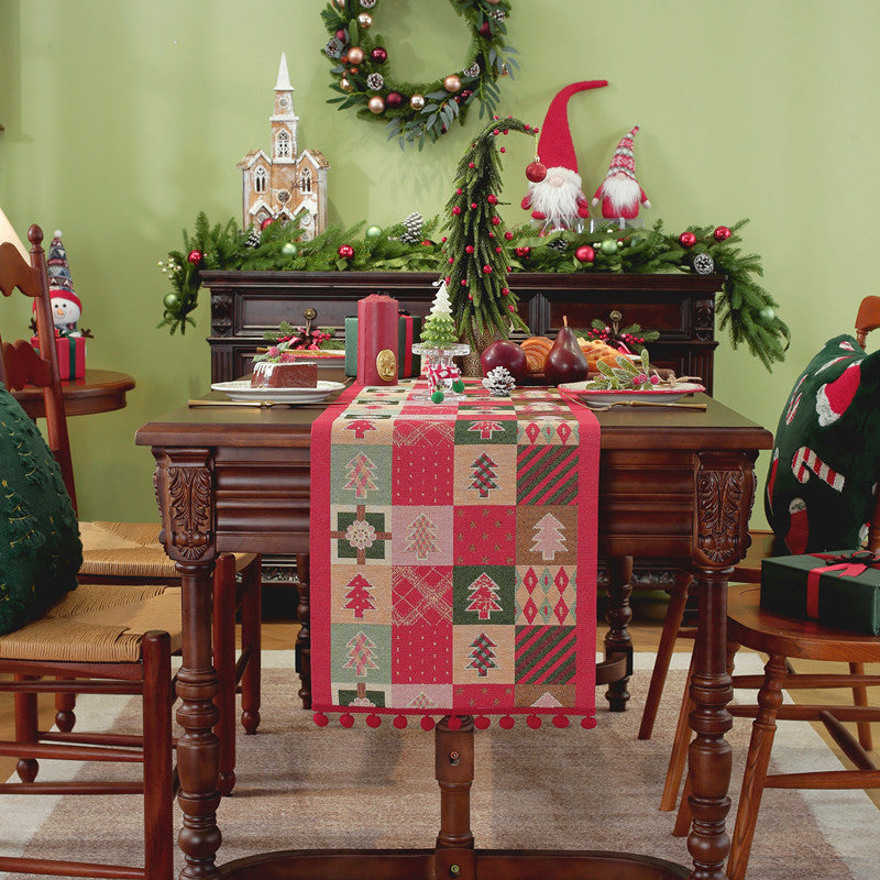 Festive Christmas Table Runner – Plaid, Snowman or Red Bauble, 14 x 55 in