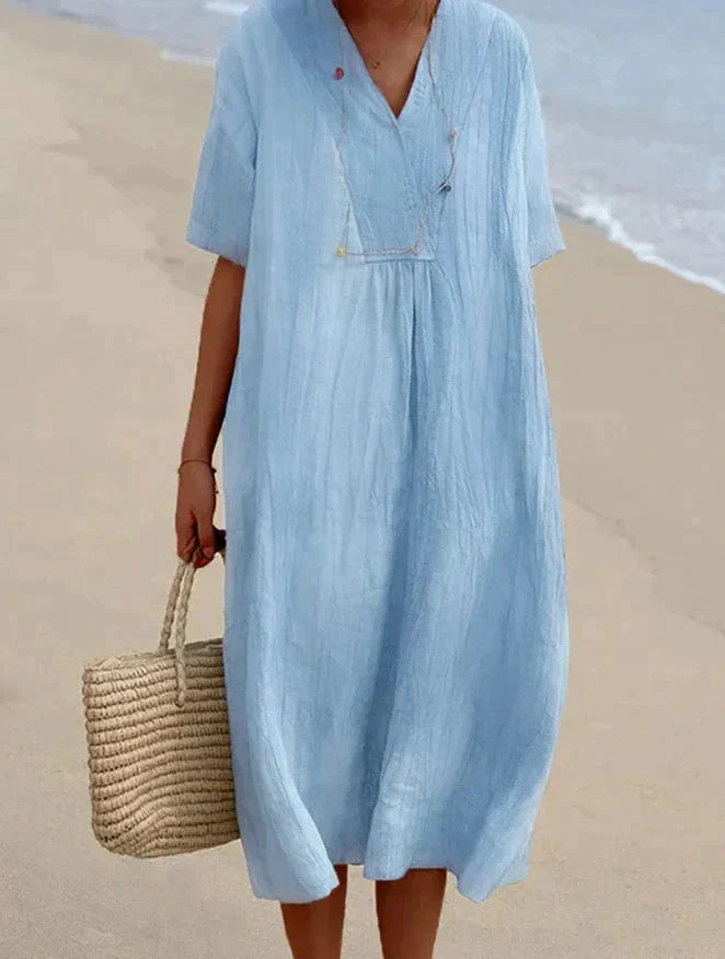 Aria Cotton-Linen Summer Dress