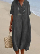 Aria Cotton-Linen Summer Dress