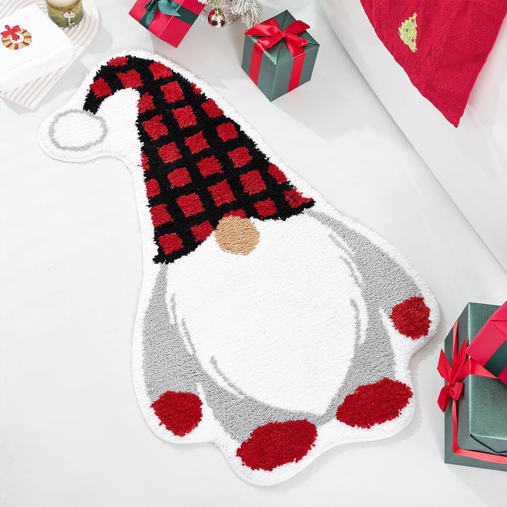 Christmas Plush Mat with Santa Motif – Soft Festive Rug