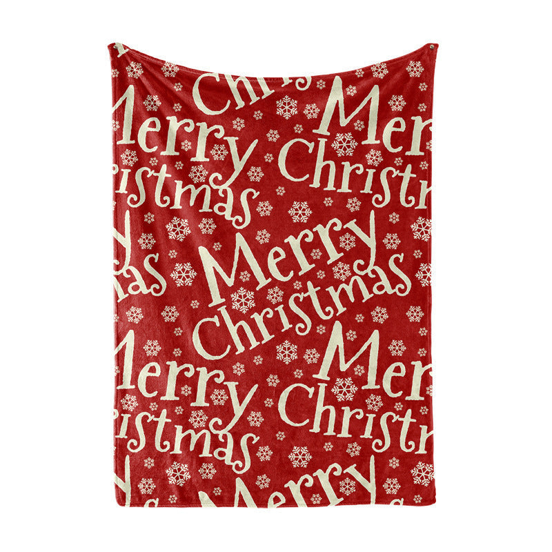 Plush Fleece Christmas Blanket – Festive Holiday Print, 120 x 150 cm