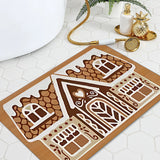 Gingerbread House Christmas Bath Mat – Festive Non-Slip Bathroom Rug