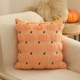 Plush Pumpkin Motif Halloween Throw Pillow - Style B