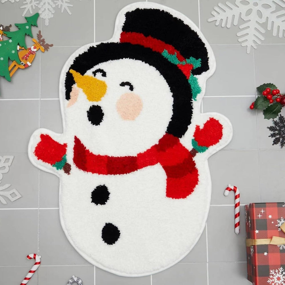 Christmas Plush Mat with Santa Motif – Soft Festive Rug