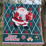 Festive Patterned Christmas Throw Blanket – Santa or Snowman, 51 x 63 in