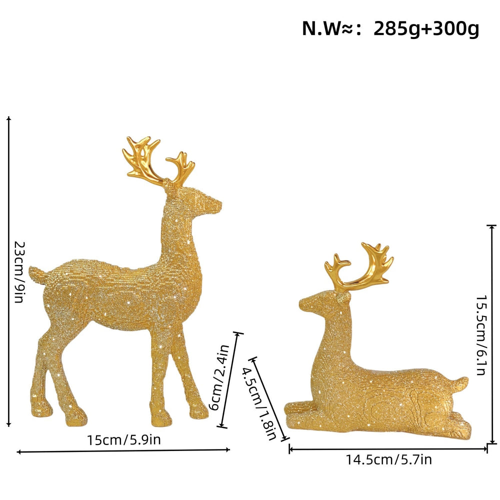 Elegant Reindeer Christmas Decoration – Pair of Decorative Deer Figures