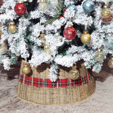 Decorative Wicker Christmas Tree Stand Cover – Rustic Woven Tree Collar