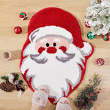 Christmas Plush Mat with Santa Motif – Soft Festive Rug