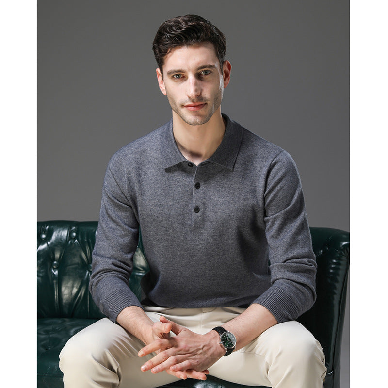 Enhanced Product Title: Tobias™ Luxury Cashmere Polo Business Sweater - Elegant & Comfortable Pullover for Professional Attire

This optimized title includes keywords that potential customers might search for, such as "luxury," "cashmere," "business," "sw