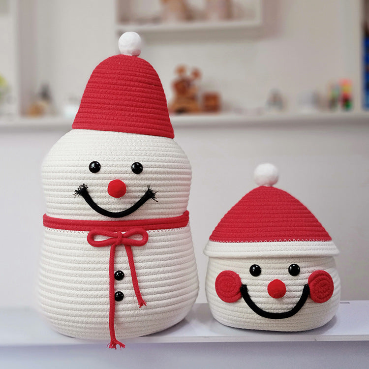Decorative Santa Claus Storage Basket – Handcrafted Christmas Basket