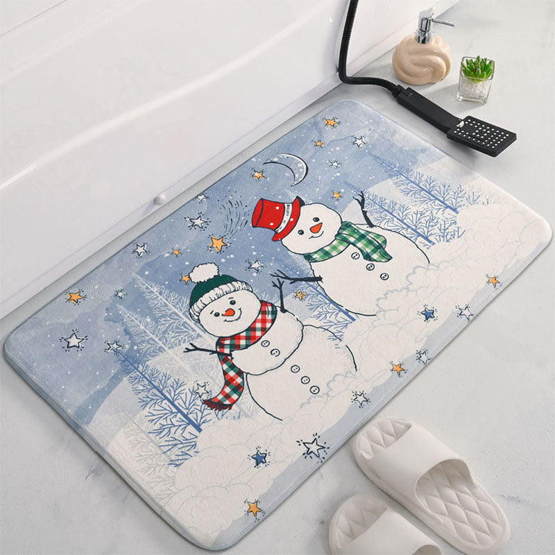 Christmas Soft Bathroom Mat – Santa Claus Non-Slip Bath Rug
