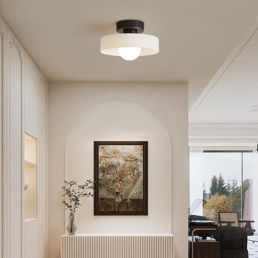 Bauhaus Ceiling Lamp – French Minimalist Design, Brass & Glass Finish
