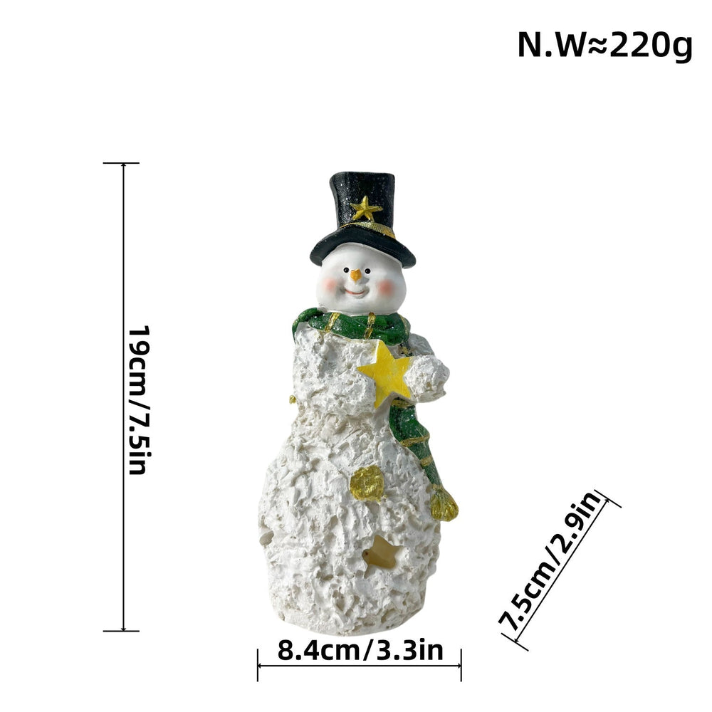 Decorative Snowman Sculpture – Festive Winter Figurine