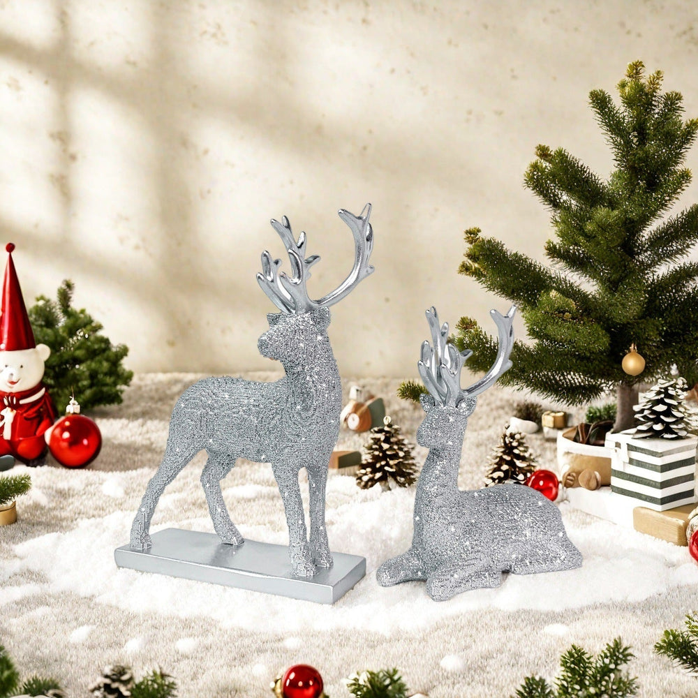 Glittering Reindeer Decorative Figure – Sparkling Christmas Deer