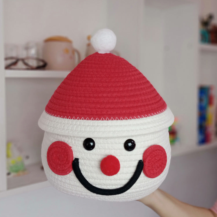Decorative Santa Claus Storage Basket – Handcrafted Christmas Basket